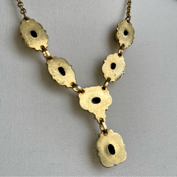 Genuine Natural Emerald/Green Spinel Six Stones Pendant Gold Tone 19" Necklace - Picture 11 of 15